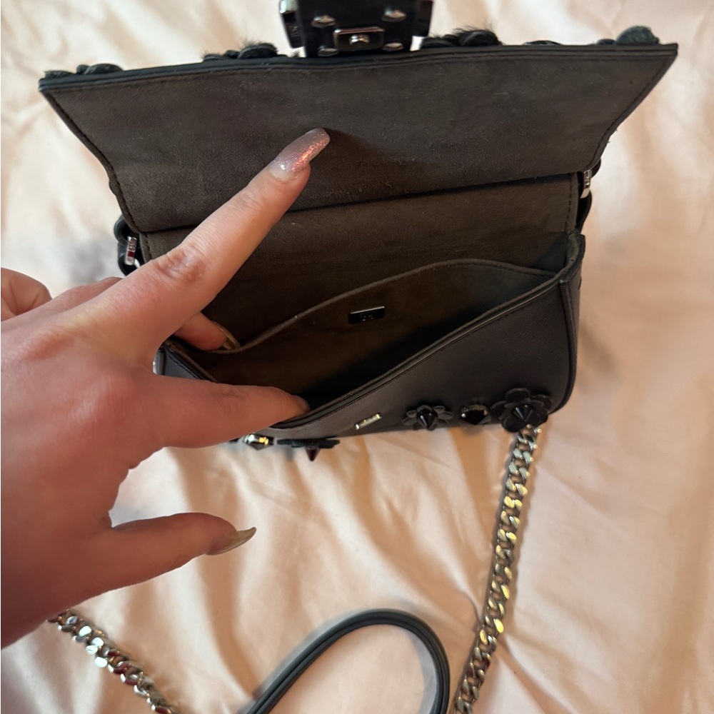 Fendi Black/Navy Leather Double Micro Baguette Crossbody - Picture 4 of 5